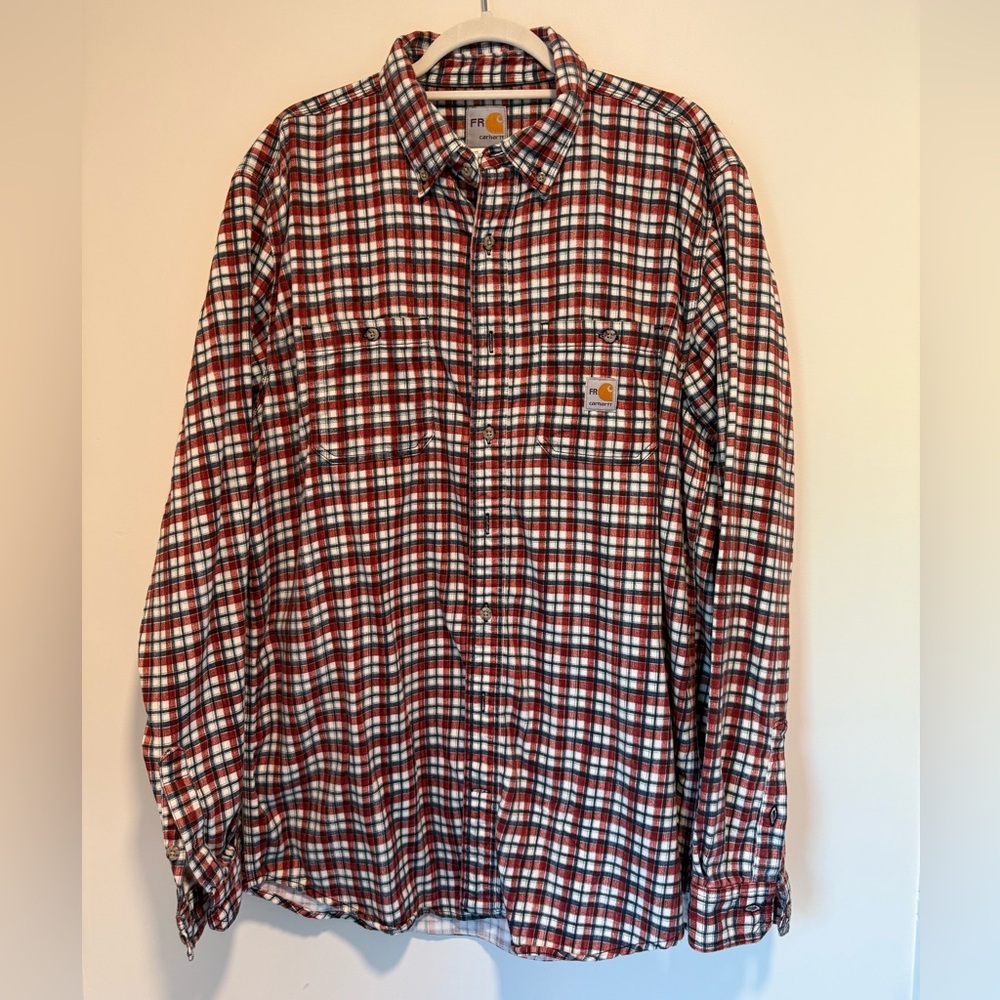 CARHARTT FLAME RESISTANT FLANNEL, size Large Tall
